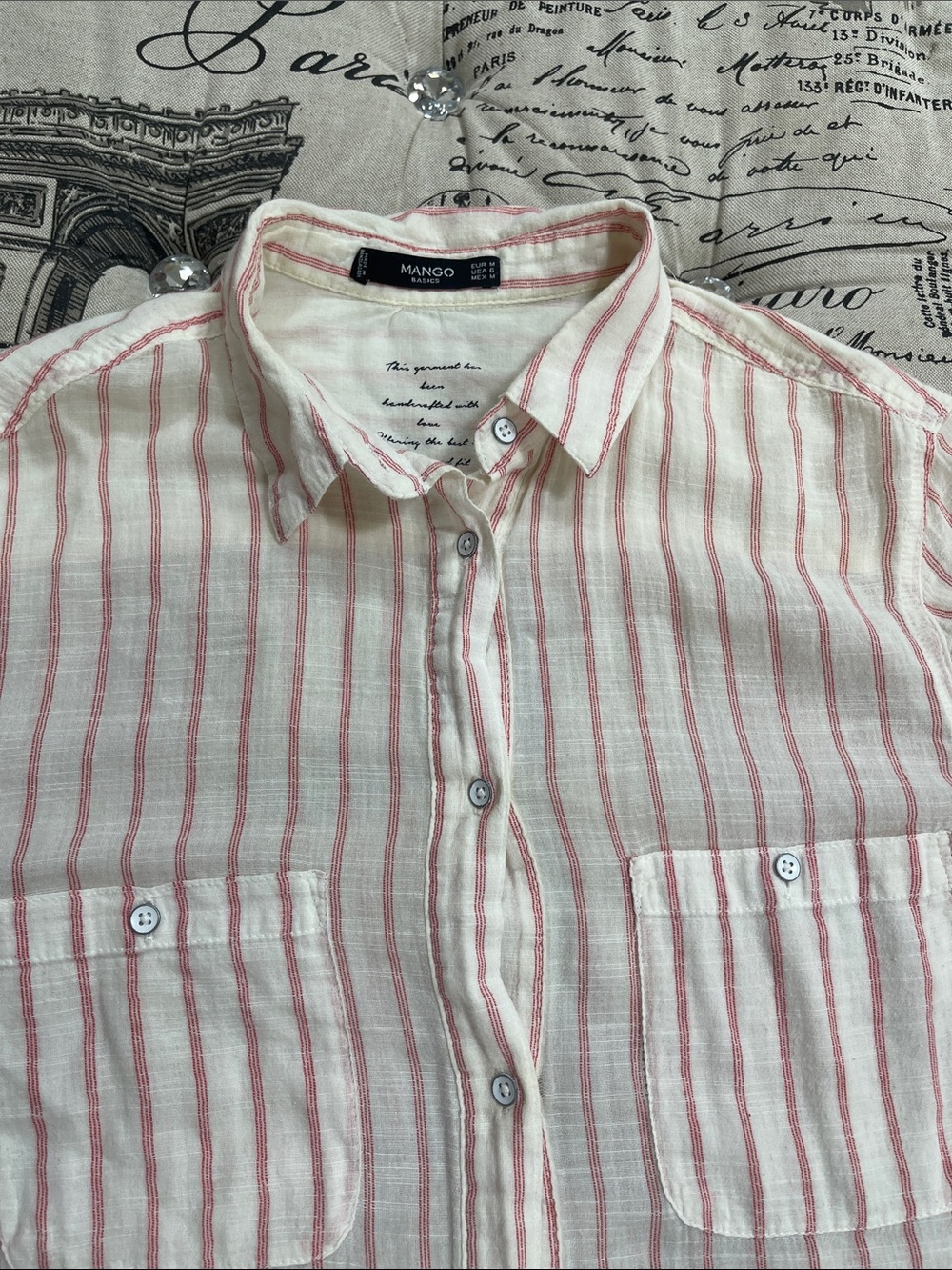 🇨🇦 Mango Semi-Transparent Button-Down Shirt - Picture 5 of 11